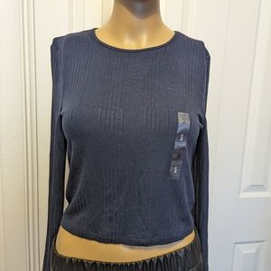 TOMMY HILFIGER Women's Long Sleeve Slim Scoop Neck Tee Blue size S.